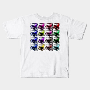 Multi  Pop Evil Eyes Kids T-Shirt